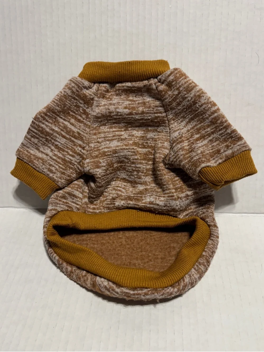 Dog sweater in Marled Brown with fleece